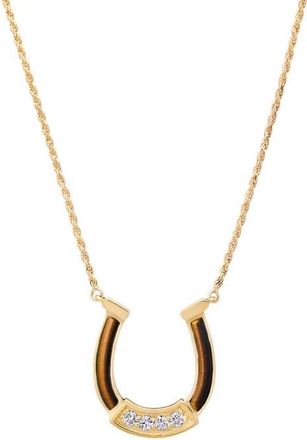 Established Horseshoe Pendant Necklace in Tiger Eye at Nordstrom