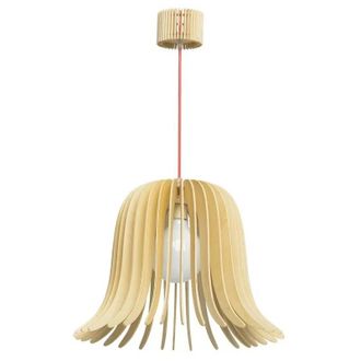 Regenbogen Regenbogen - 645010301 - L&aacute;mpara Colgante &Oslash;45cm E27 13w - Madera Natural Acampanada
