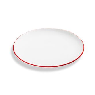 Gmundner Keramik Gmundner Cer&aacute;mica Borde Rojo Rub&iacute;, Plato De Postre Taza (&oslash; 20cm)
