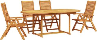 vidaXL Conjunto De Comedor De Jard&iacute;n 5 Uds. Marr&oacute;n Vidaxl
