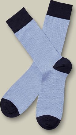 CHARLES TYRWHITT Birdseye Socks - Cornflower Blue Size 10.5-13 by Charles Tyrwhitt