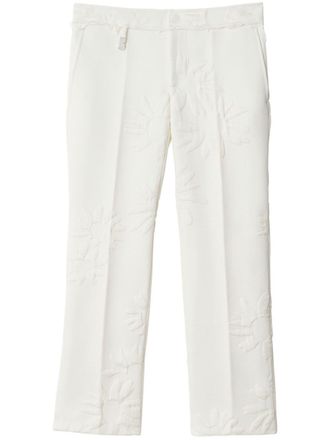 Burberry embroidered straight-leg trousers - Neutrals