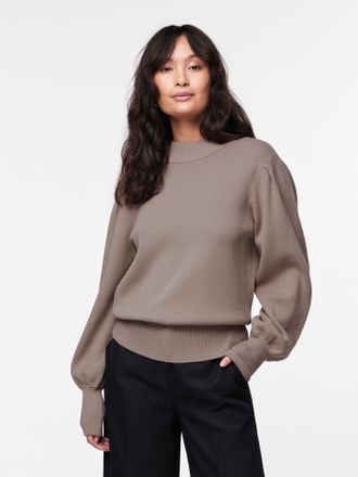 Y.A.S Strickpullover Y.A.S YASFONNY LS KNIT PULLOVER S. NOOS, Damen, Gr. XS, braun (fungi), Strick, Obermaterial: 72% Viskose, 28% Polyester, unifarben, reg