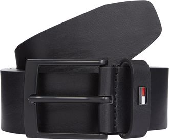Tommy Hilfiger Mens 3.5 cm Adan Leather Belt, Black (Black), 35.4 inches