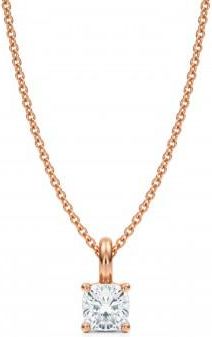 Allurez Cushion Lab Diamond 4-Prong Necklace 14K Rose Gold (0.50ct)