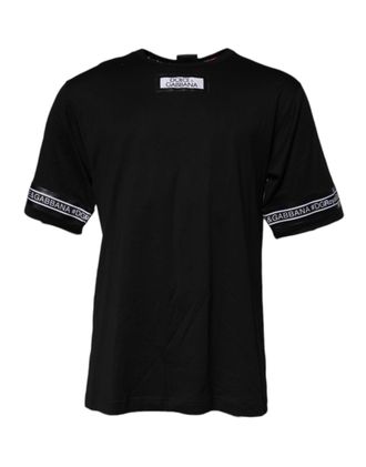 Dolce & Gabbana Mens Black dgmillennials Cotton Crew Neck T-Shirt