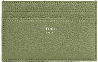 Celine Celine, Accessoires, Heren, Groen, ONE Size, Leer, Grained Calfskin Card Holder