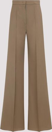 Max Mara Beige Fernet Straight Wool Pants