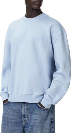 AllSaints Odyssey Logo Sweatshirt in Salton Blue at Nordstrom, Size Xx-Large