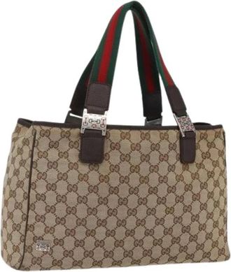 Gucci Pre-owned Canvas Handtas - Dames - Vintage Handtas - Beige - ONE Size - Vintage