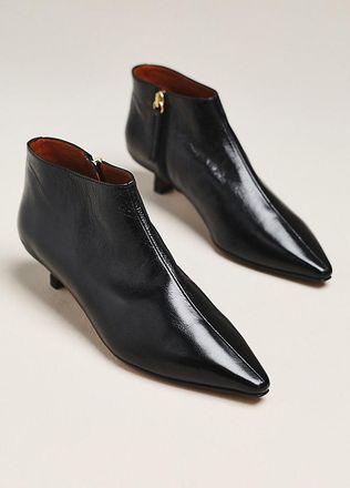 Maeve Pointed-Toe Leather Ankle Boots