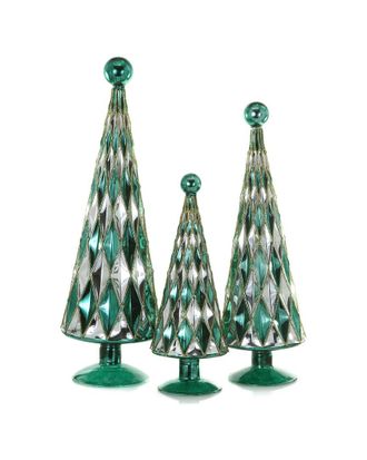 Cody Foster & Co. Set Of 3 Handcrafted Mid Century Diamond Trees
