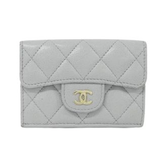 Chanel Pre-owned Tri-fold Portemonnee - Dames - Pre-owned - Grijs - Maat: ONE Size Leer