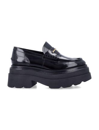 Alexander Wang Black Leather Carter Platform Loafers