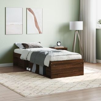 Berkfield Home Bed Frame Brown Oak 75x190 cm Small Single