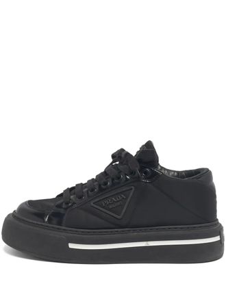 Prada lace-up leather sneakers - Black