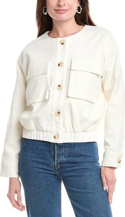 Grey Lab Linen-Blend Bomber Jacket