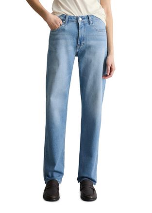 Marc O'Polo Denim Straight-Jeans MARC OPOLO DENIM, Damen, Gr. 25, L&auml;nge 32, bright blau, Denim/Jeans, Obermaterial: 60% Baumwolle, 39% Lyocell, 1% Elasthan, straight fi