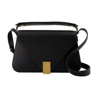 Lanvin Womens Concerto Arpege Shoulder Bag Black Calfskin