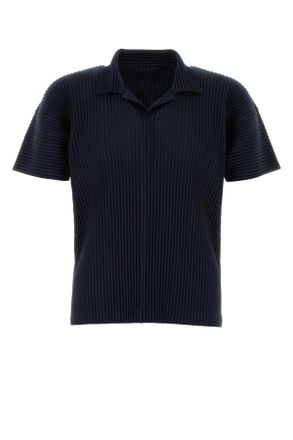 Homme Plissé Issey Miyake Midnight Blue Polyester Polo Shirt