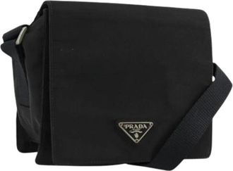 Prada Pre-owned Cross Body Bags, female, Black, Size: ONE SIZE Pre-owned Vintage Nylon Shoulder Bag