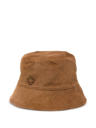 Maje logo-appliqu&eacute; corduroy hat - women - Fabric - One Size - Brown