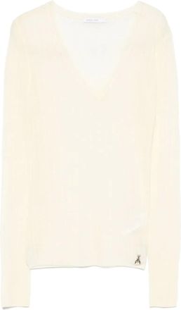 Patrizia Pepe fine-knit V-neck sweater - Neutrals