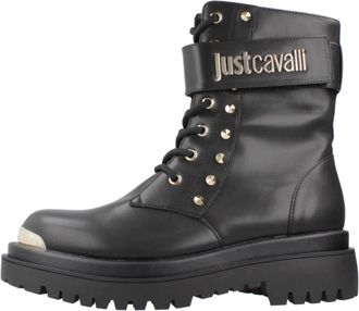 Just Cavalli Fondo Bourne Boot - Dames - Veterlaarzen - Zwart - 40 EU - Leer - Schoenen