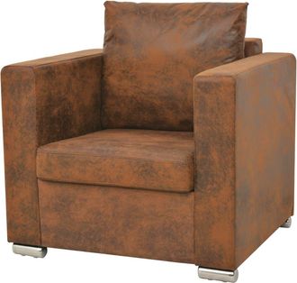 vidaXL Sill&oacute;n Marr&oacute;n 82x73x82 Cm Piel Sint&eacute;tica Vidaxl