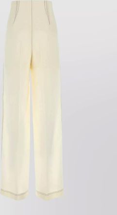 Alberta Ferretti high-waisted wide-leg trousers contrast stitching