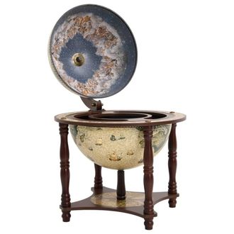 Berkfield Home Globe Bar Wine Stand Brown Solid Wood Eucalyptus