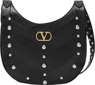 Valentino Garavani Tassen, Dames, Zwart, ONE Size, Leer, Hoboho Small Hobo Bag