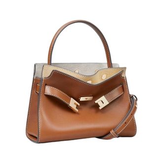 Tory Burch Tory Burch, Handbags, female, Brown, Size: ONE SIZE Lee Radziwill Petite Double Bag