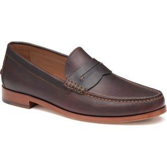 Johnston & Murphy Baldwin Penny Loafer in Dark Brown English Full Grain at Nordstrom, Size 10