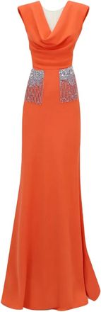Gemy Maalouf Abito con scollo drappeggiato - Arancione