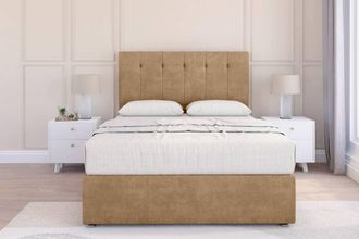 Sloomy Highbury Dumfries Divan Set 2 Drawers-54 Headboard in Light Brown | Size: Small Single