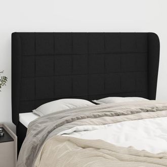 vidaXL Cabecero Con Orejas De Tela Negro 147x23x118/128 Cm Vidaxl