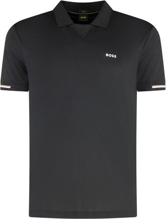 HUGO BOSS Technische poloshirt van stretchstof - Heren - Polos - Zwart - S - Polyester - Tops