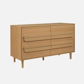 Sweeek Cassettiera Vintage Effetto Legno 6 Cassetti
