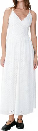 Grace & Mila Wimala Long Flared Eyelet Dress In White