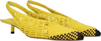 Jacquemus Womens Yellow Leather Flat Sandals