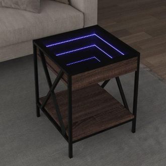 vidaXL Vidaxl - Tavolino da Salotto con led Infinity Rovere Marrone 40x40x49 cm