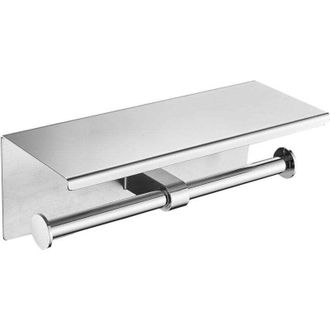 OEM Portarrollos Doble De Papel Higi&eacute;nico Con Estante, Soporte De Pared De Acero Inoxidable Para Ba&ntilde;o (plateado) - Crezuo