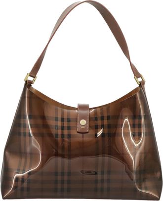 Burberry Brown Vinyl Shoulder Bag (Pre-Owned)