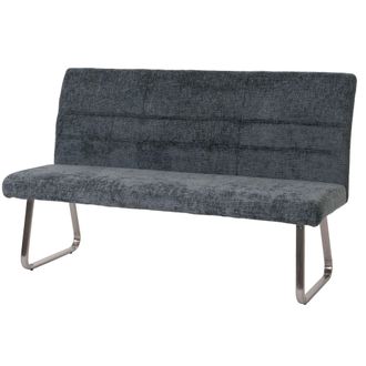 Hhg Hhg - Banco 221, Banco De Comedor, Acero Inoxidable Cepillado Tejido/textil Chenilla Oeko-tex, 180cm, Azul-verde
