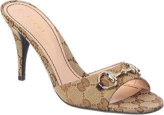 Gucci Horsebit Canvas & Leather Sandal