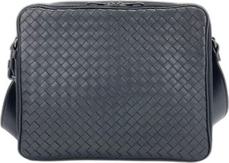 Bottega Veneta Intrecciato Black Intrecciato Briefcase Shoulder Bag (Pre-Owned)