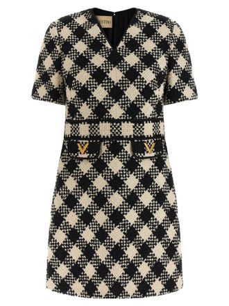 Valentino Garavani Bicolor Cotton Short Womens Dress