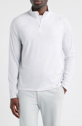 Johnnie-O Viktor Waffle Camo Print Quarter Zip Pullover in White at Nordstrom, Size Xx-Large