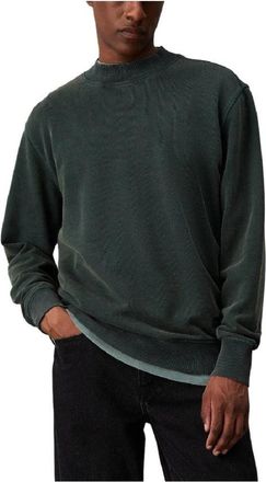 Calvin Klein Washed Woven Label Sweatshirt - Heren - Sweatshirts - Groen - XL - Katoen - Hoodies & sweatvesten